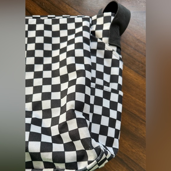 Dickies Checkered Messenger Bag Flap Front Hook & Loop Closure Adjustable Strap - Picture 4 of 16